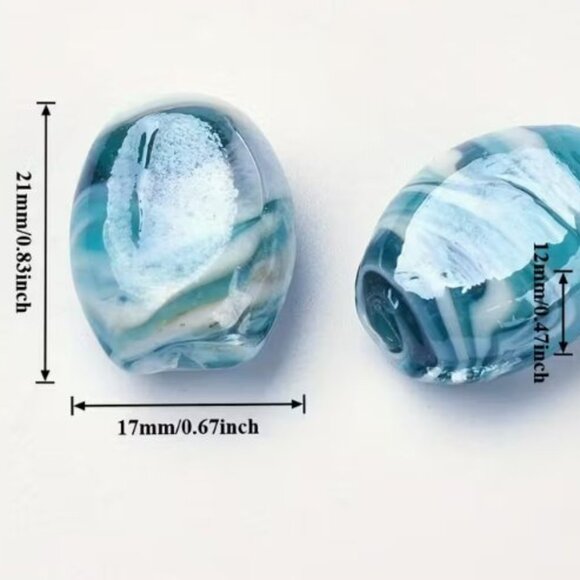 Colorful Swirled Glass Lampwork Beads Set - Picture 4 of 4